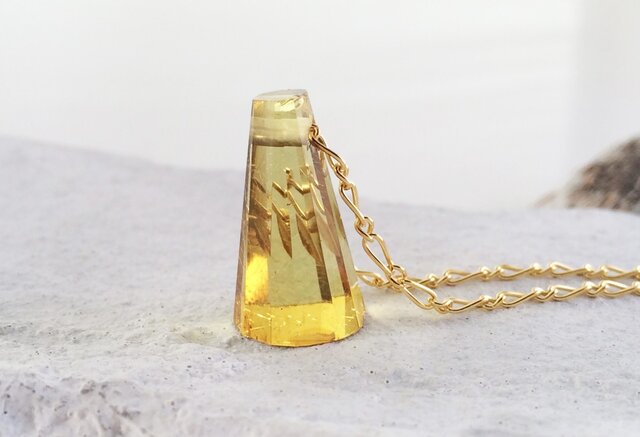 バルト海産グリーンアンバー(琥珀)K14GF Necklaceの画像1枚目