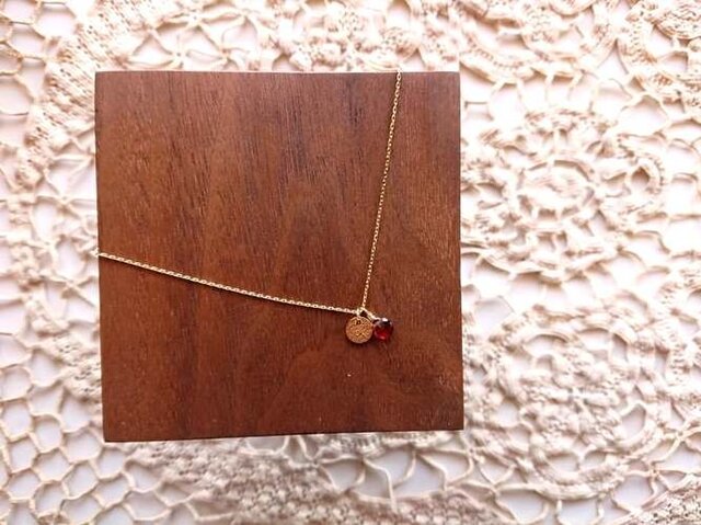 【受注生産】Necklace■Star Dust■Garnet & roundの画像1枚目