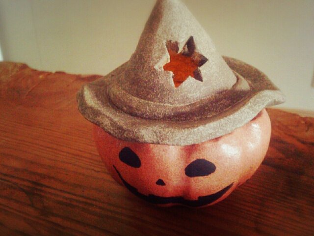 Φ約11cm【帽子付き】欲張りハロウィンランタンの画像1枚目