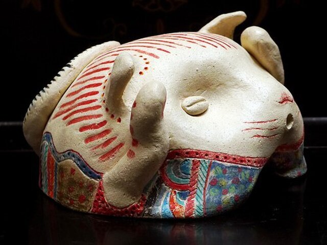 彩門縄文様古代色猫土偶#D | iichi 日々の暮らしを心地よくする