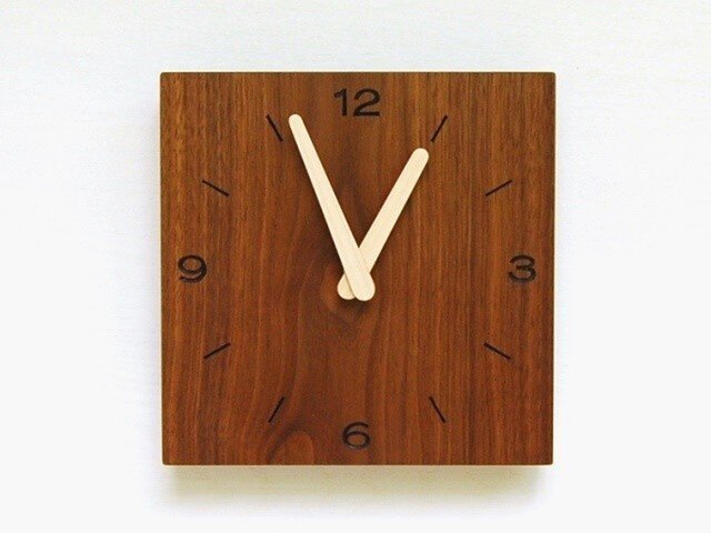 20cmX20cm 掛け時計ウォールナット【1524】の画像1枚目
