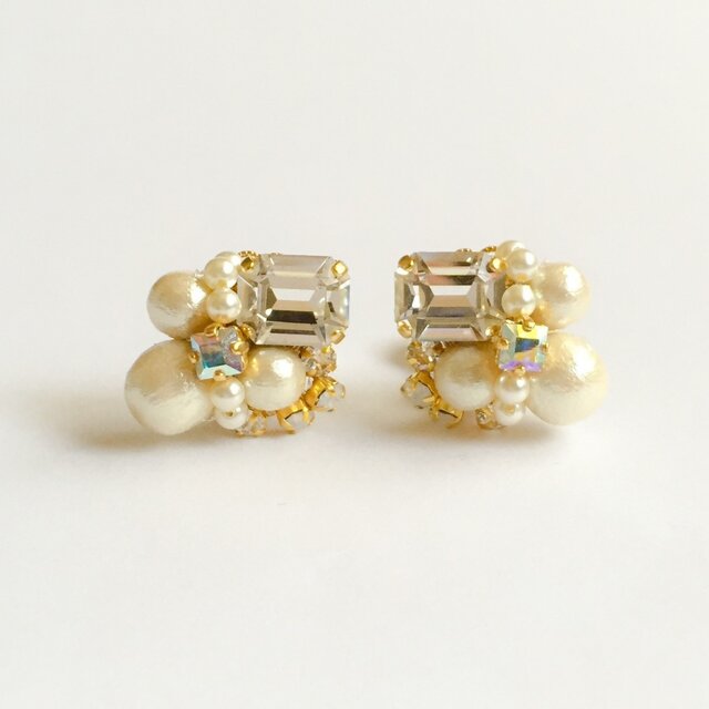 cotton pearl party bijou ピアス/イヤリングの画像1枚目