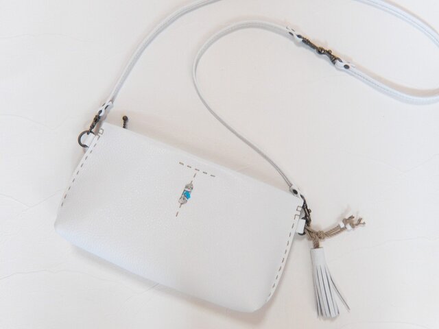 3Way Zip Topポシェット 白の画像1枚目
