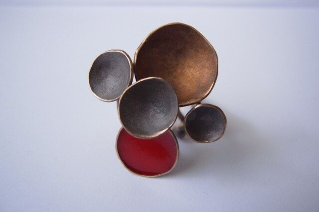 Ring -bronze, enamel #001の画像1枚目