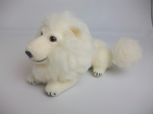 羊毛フェルト ホワイトライオン Iichi ハンドメイド クラフト作品 手仕事品の通販