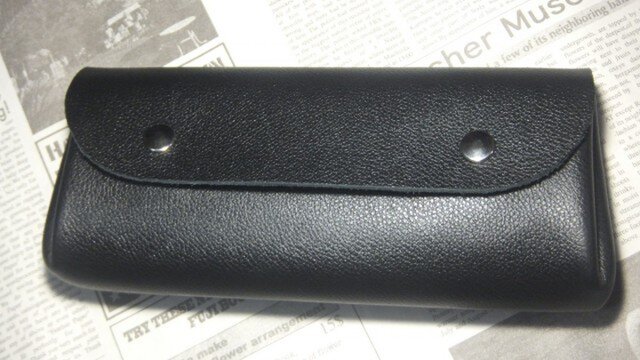 アコーディオン♪ 長財布(黒シボ柄)の画像1枚目