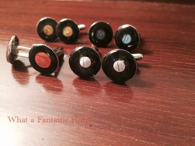 (受注製作)オリジナル文字入れレコード カフスリンクスの画像1枚目