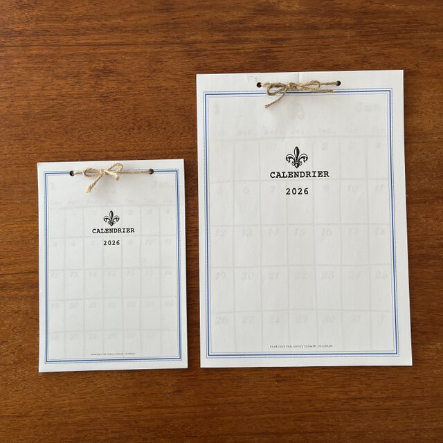 2026年＊月曜日始まり フランス カレンダー【A5サイズ】 | iichi 日々