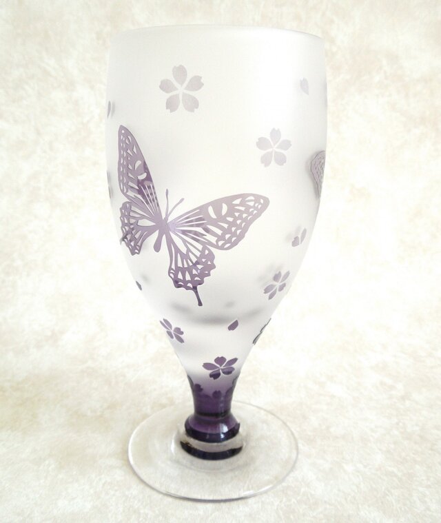 蝶々と桜のゴブレット