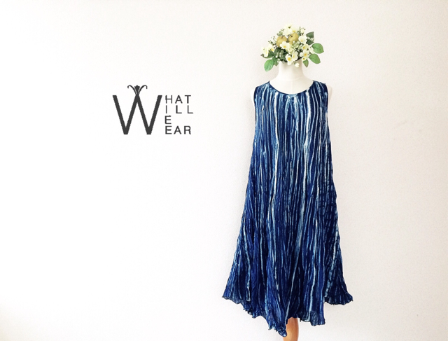 TIE-DYE INDIGO DRESSの画像1枚目
