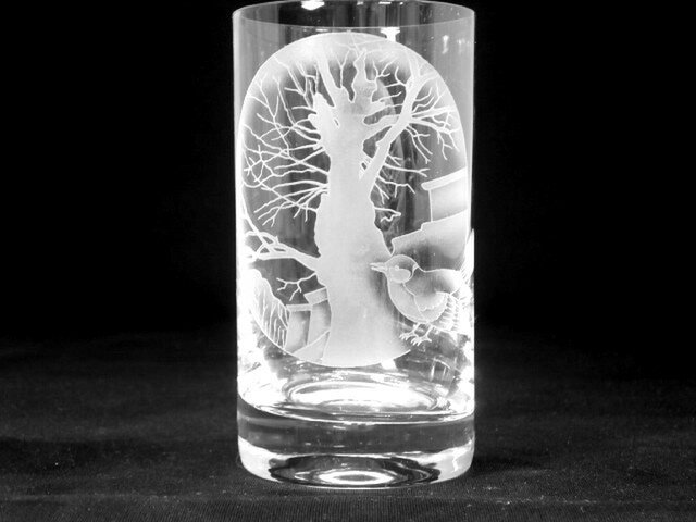 懐かし山グラス｢御岳山・ヤマガラ｣ | iichi 日々の暮らしを心地よく