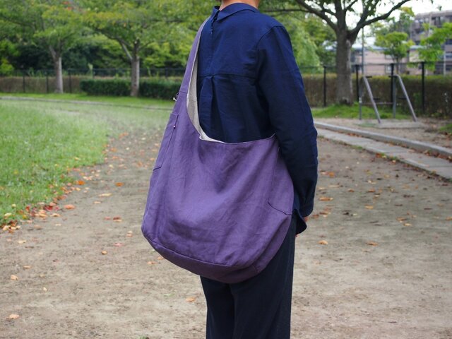ラミーリネンショルダーバッグ【パープル】の画像1枚目