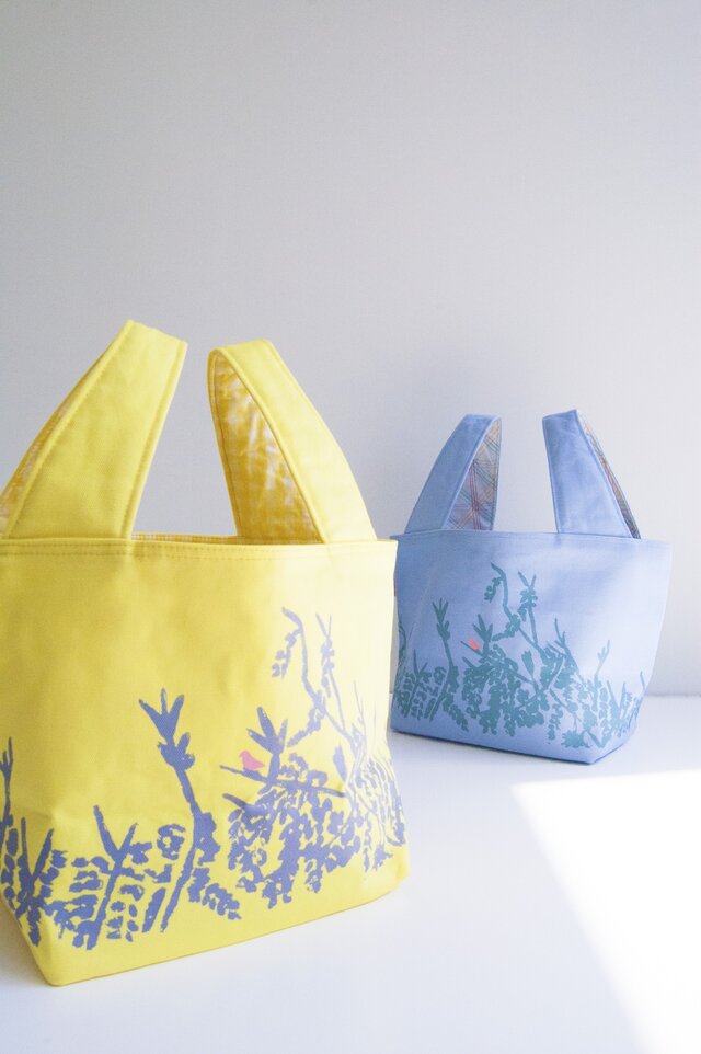 森のバッグ(blue/lining yellow)の画像1枚目