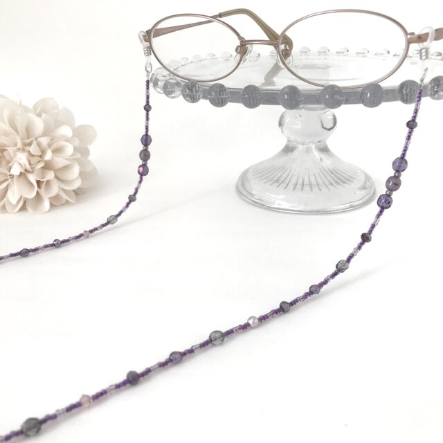 チェコガラス メガネチェーン グラスコード メガネストラップ ビーズ