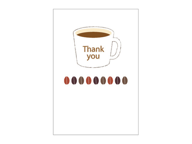 コーヒーとありがとうのはがきの画像1枚目