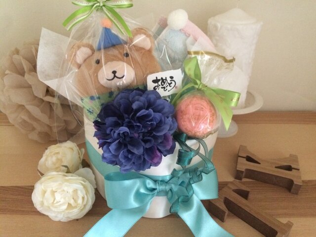 ダリアのdiapercake(くま)タオル付き#74の画像1枚目