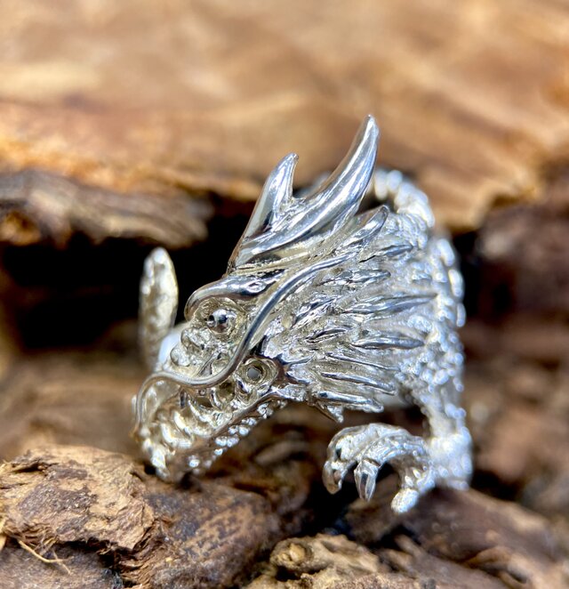 あなたの弱気な心を見ています龍シルバーリング(送料無料) | iichi