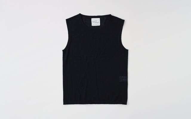 【再入荷ラスト1点】リネンウールアンダーウェア ノースリーブ(ブラック・レディースMサイズ)の画像1枚目