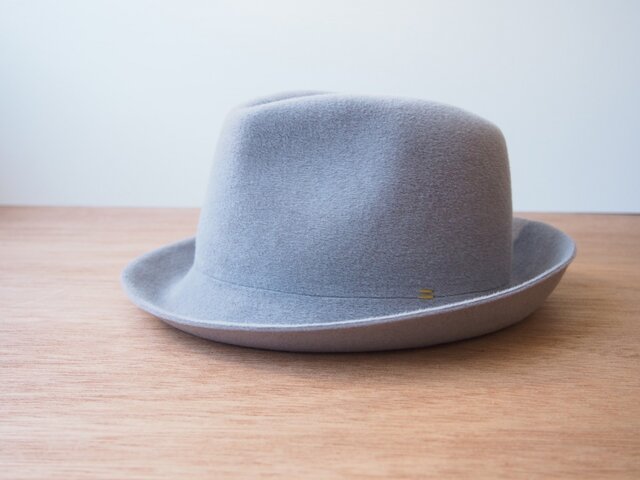 【受注製作】Fur Velour Soft Hat - grey × yellowの画像1枚目