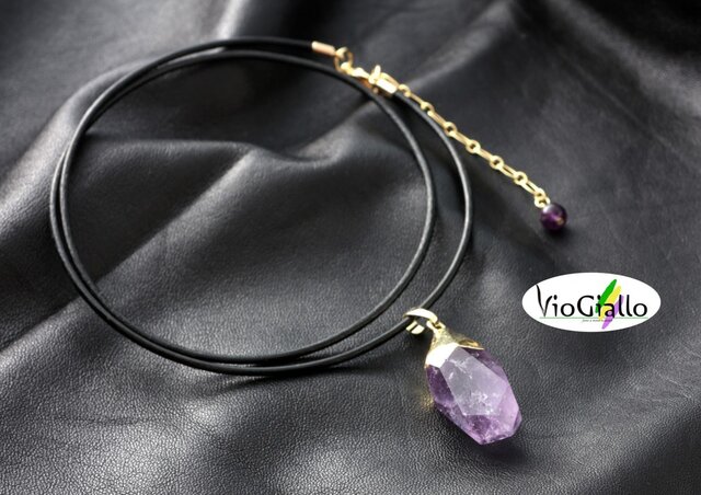 アメジスト タンブルのネックレス ローズアメジスト(タンブルカット)のネックレス | iichi 日々の暮らし