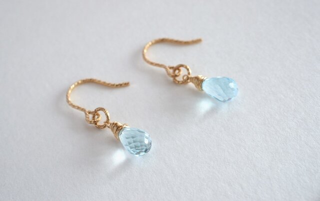 STONE Sky blue topaz pierceの画像1枚目