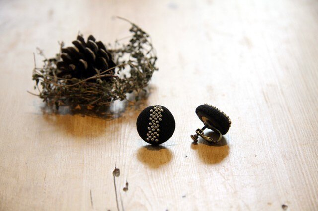 sora様ご注文品 Boutons recouverts en lin (Noir3)の画像1枚目