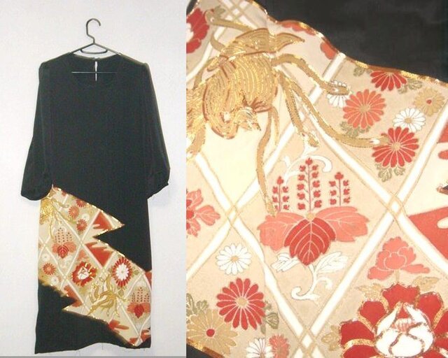 Sold Out留袖リメイク♪鳳凰・格天上模様留袖ワンピースの画像1枚目