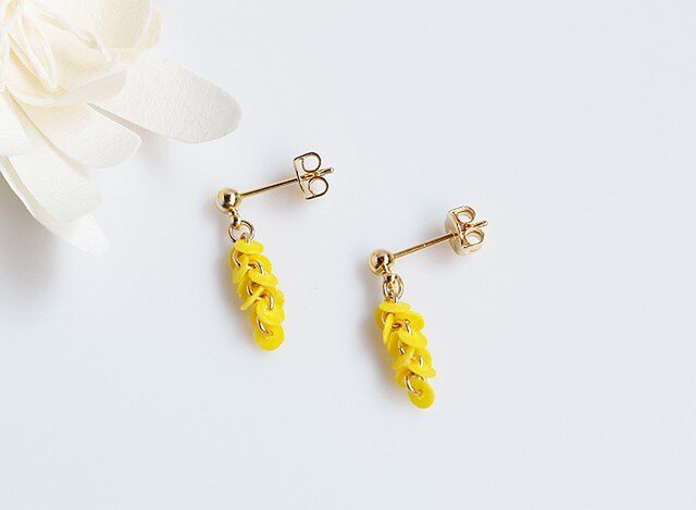 【和紙のピアス】mimoza line miniの画像1枚目