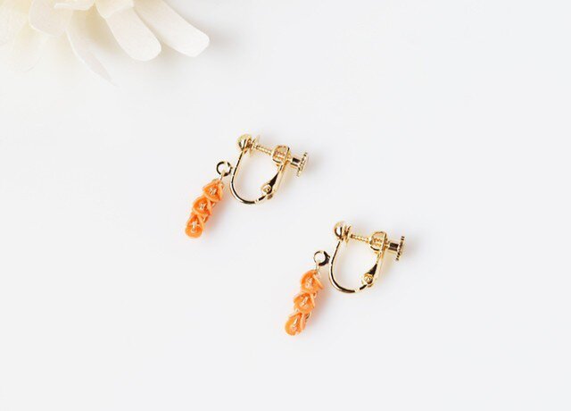 【和紙のイヤリング】pumpkin line miniの画像1枚目