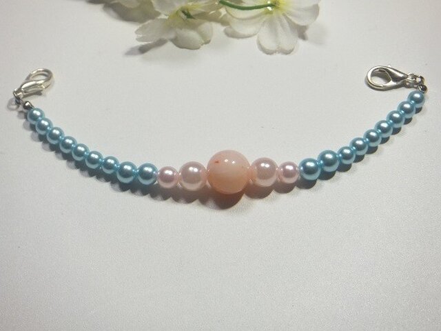 羽織紐◆水色ブルーと桜色の画像1枚目