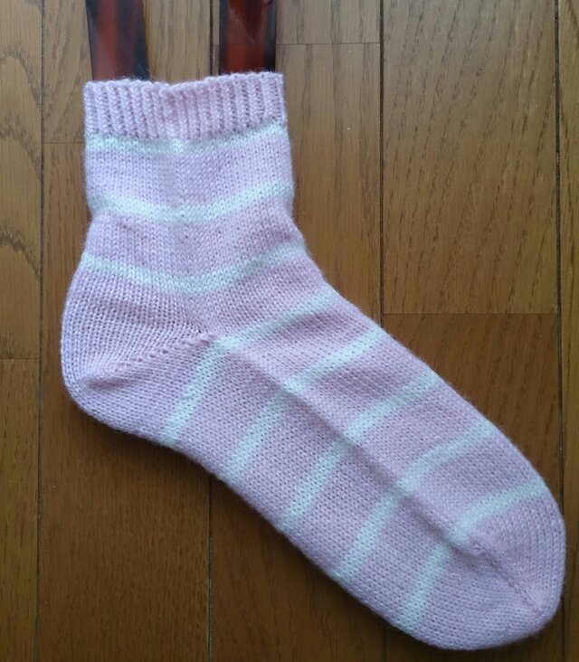 手編み靴下 ウール100%の画像1枚目