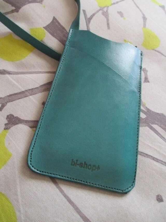 iPhone6対応スマホショルダーポケットつき・マリンブルー