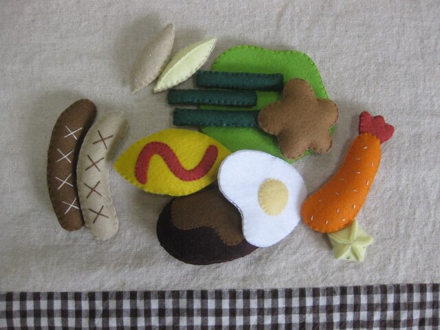おこさまランチ ハンドメイド フェルト ままごと | iichi 日々の
