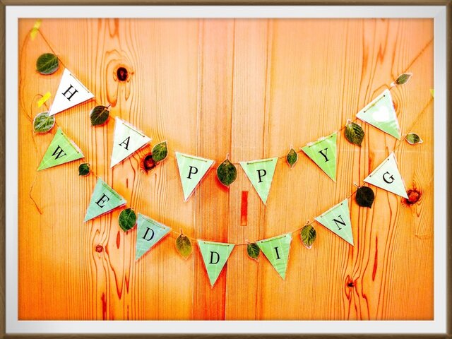 パッチワーク　ガーランド☆グリーン ❤チョコミントのような❤ランダムパッチワークカーテン ミント