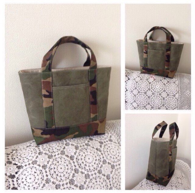 TIYINO　ヴィンテージ加工　2WAYトートバック　帆布　カーキ　バーキン型 TIYINO ヴィンテージ加工 2WAY トートバック 帆布 カーキ