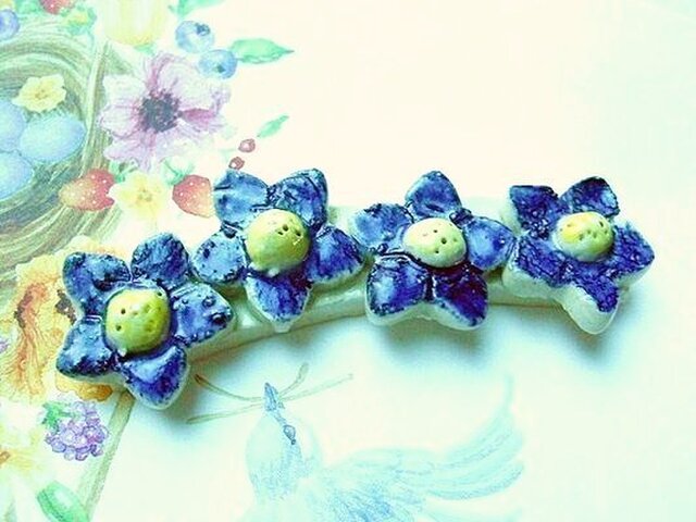 ◆◇◆ブルーの花のロング箸置きの画像1枚目
