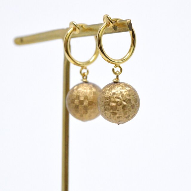 Plaid vintage Earringsの画像1枚目