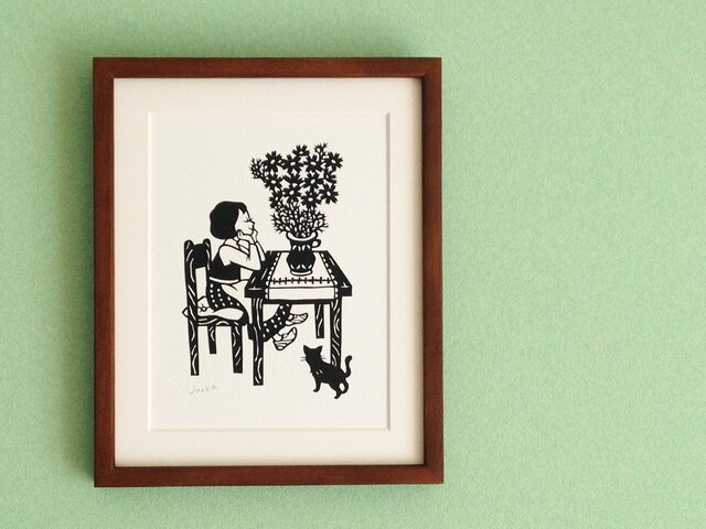 花の切り絵「コスモス」の画像1枚目