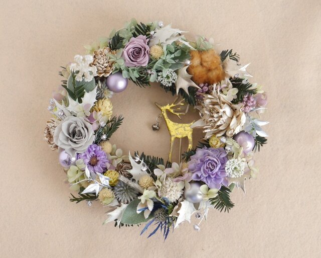 7.クリスマスハーフリース 7-138 クリスマスリース Xmas Christmas ドアリース 玄関リース