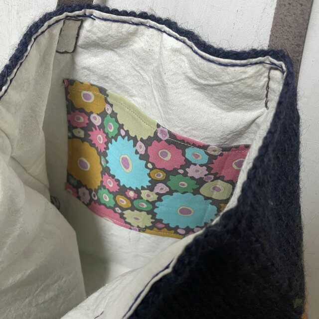 ニットバッグ うさぎ （紺） | iichi 日々の暮らしを心地よくする