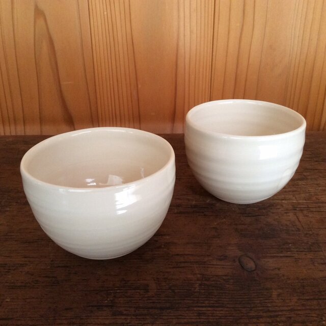 温かな白のペアボウル