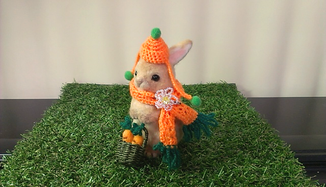 じょんこ様 うさぎさん羊毛フェルト 羊毛フェルト おすわりポーズの子うさぎさん ホーランドロップ