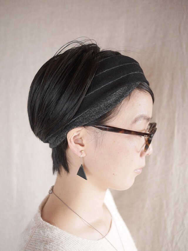 resale▼ patchwork turban <blacktone>の画像1枚目