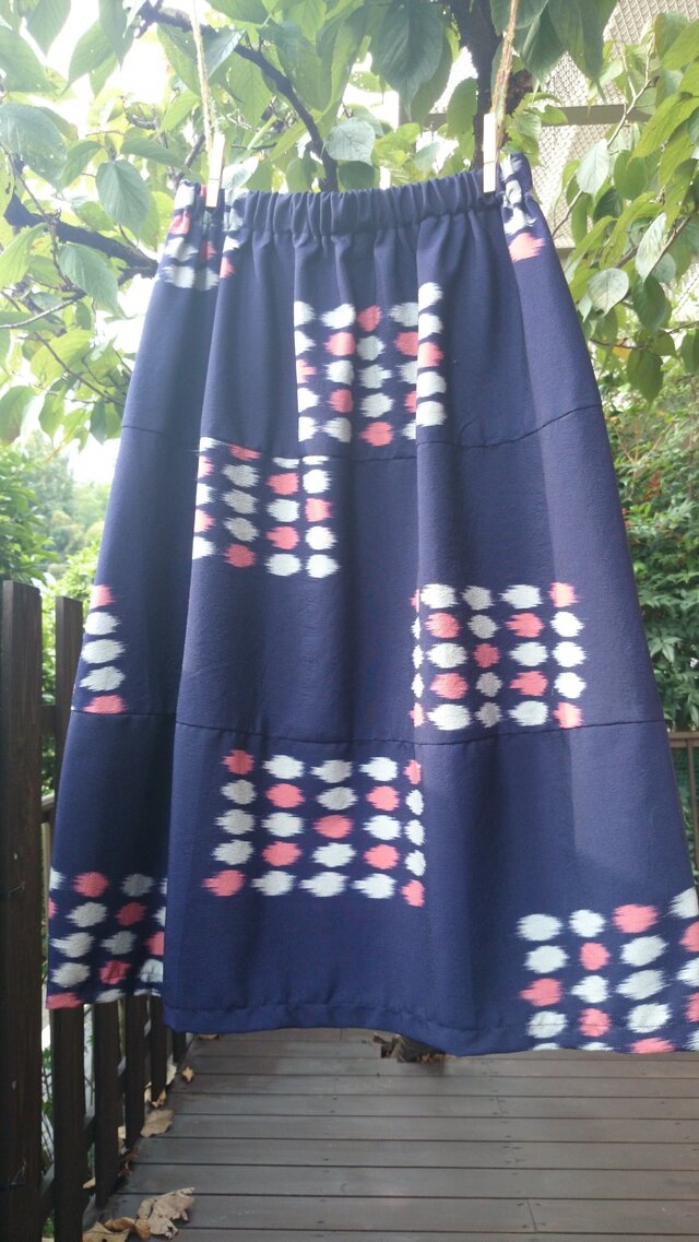 お召３段切り替えバルーンギャザースカート　