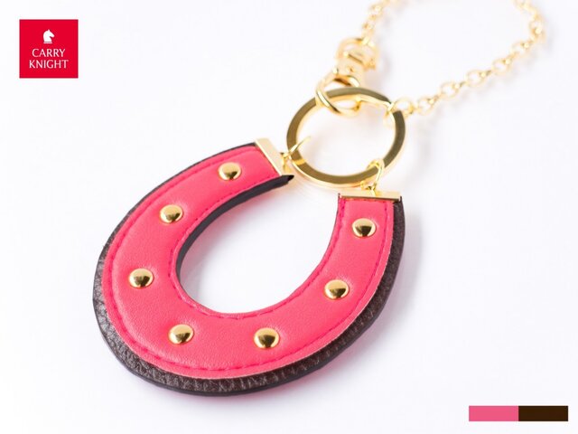 HORSESHOE CHARM 【rose pink×choco】の画像1枚目
