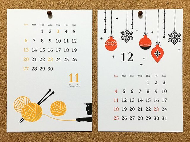 16カレンダー 壁掛け Iichi ハンドメイド クラフト作品 手仕事品の通販