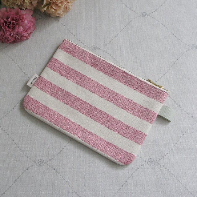 canvas stripes スリムポーチの画像1枚目