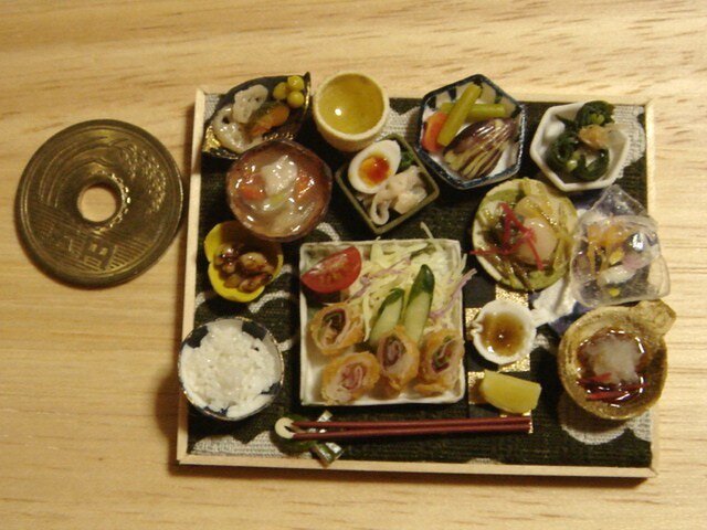 ★和の御膳・梅しそ巻きカツ(ひょうたん柄・深緑)の画像1枚目