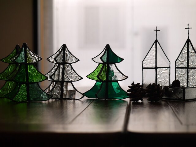 ステンドグラス クリスマスツリー e | iichi 日々の暮らしを心地よく 