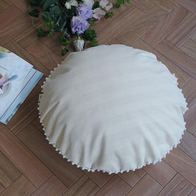 canvas stripes クッションセット pompon R(クッションカバー+ヌードクッション)の画像1枚目
